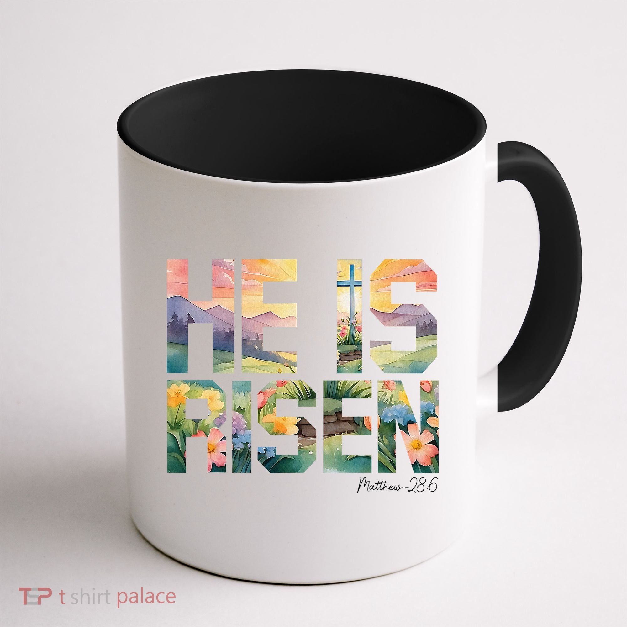 He Is Risen Christian Wildflower Happy Easter Women Coffee Mug
