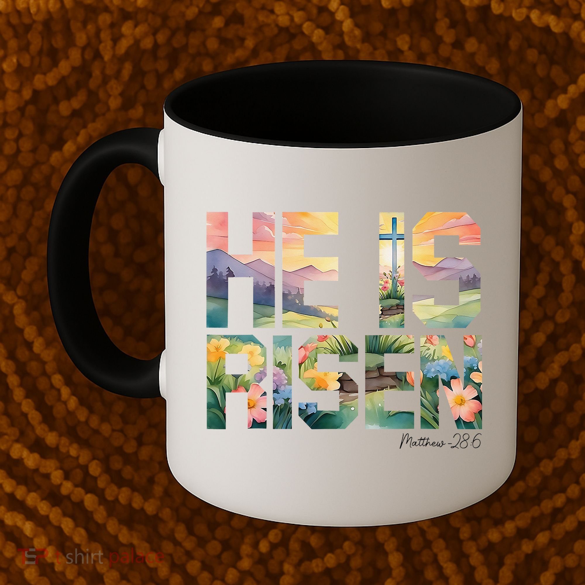 He Is Risen Christian Wildflower Happy Easter Women Coffee Mug