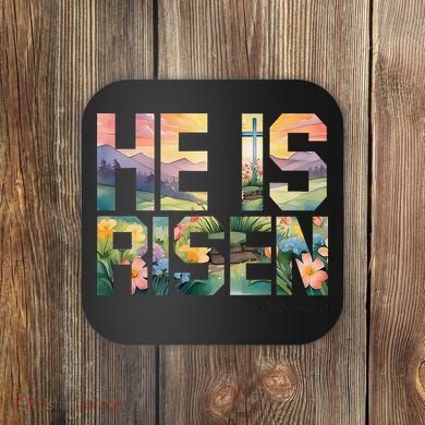 He Is Risen Christian Wildflower Happy Easter Women Coaster