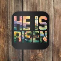 He Is Risen Christian Wildflower Happy Easter Women Coaster thumb 0