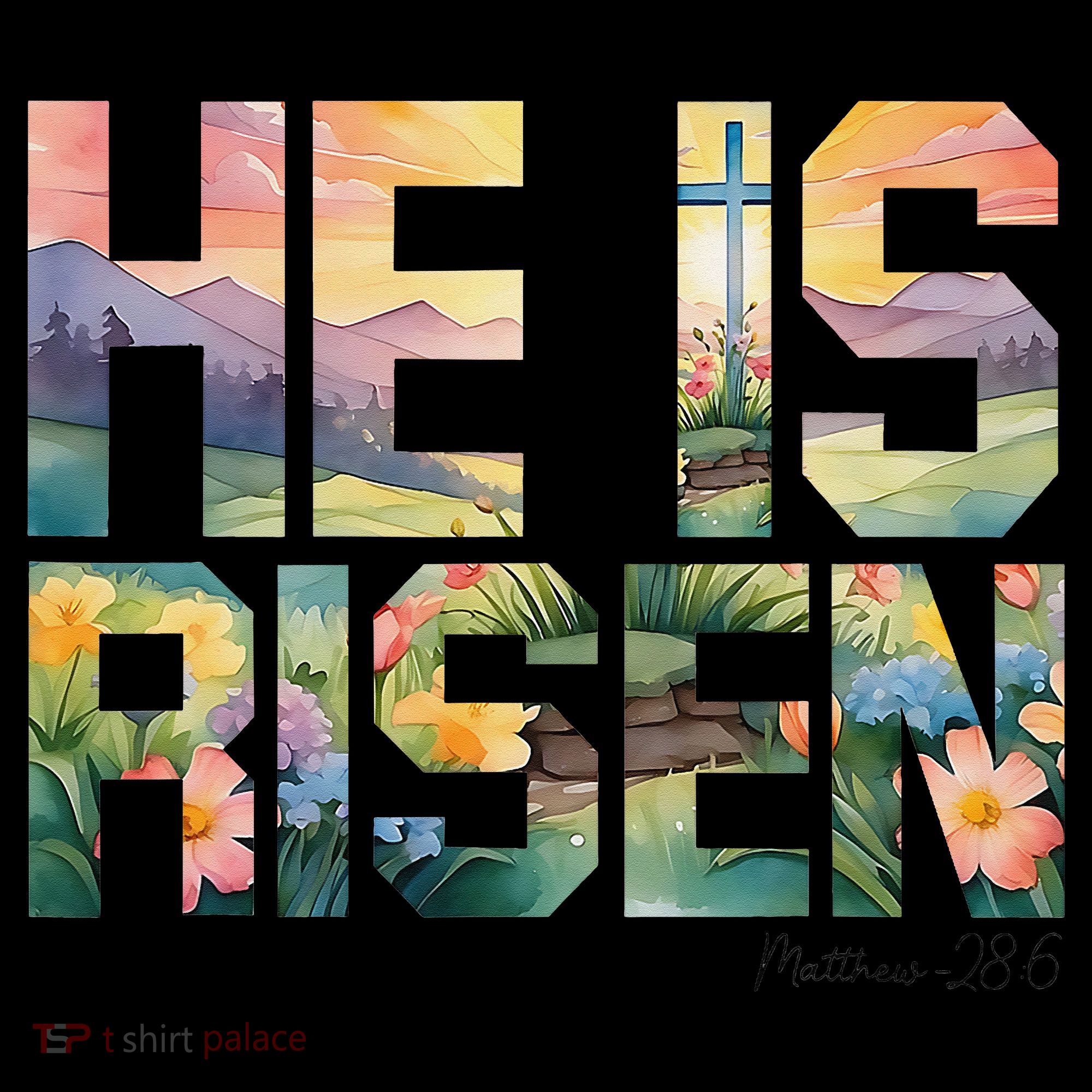 He Is Risen Christian Wildflower Happy Easter Women Women's Hoodie