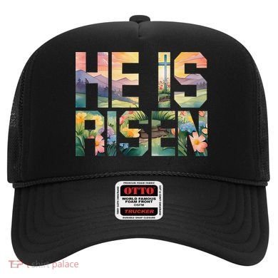 He Is Risen Christian Wildflower Happy Easter Women Hat