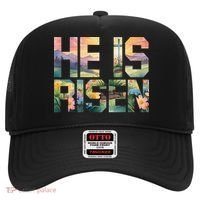 He Is Risen Christian Wildflower Happy Easter Women Hat thumb 0