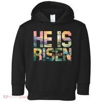He Is Risen Christian Wildflower Happy Easter Women Toddler Hoodie thumb 0