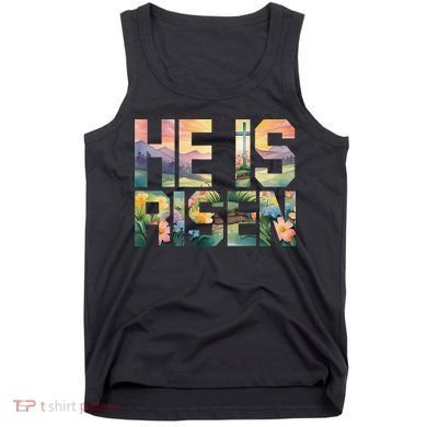 He Is Risen Christian Wildflower Happy Easter Women Tank Top