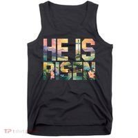 He Is Risen Christian Wildflower Happy Easter Women Tank Top thumb 0