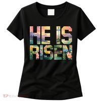 He Is Risen Christian Wildflower Happy Easter Women Women's T-Shirt thumb 0
