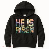 He Is Risen Christian Wildflower Happy Easter Women Kids Hoodie thumb 0