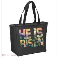 He Is Risen Christian Wildflower Happy Easter Women Tote Bag thumb 2