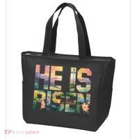 He Is Risen Christian Wildflower Happy Easter Women Tote Bag thumb 3
