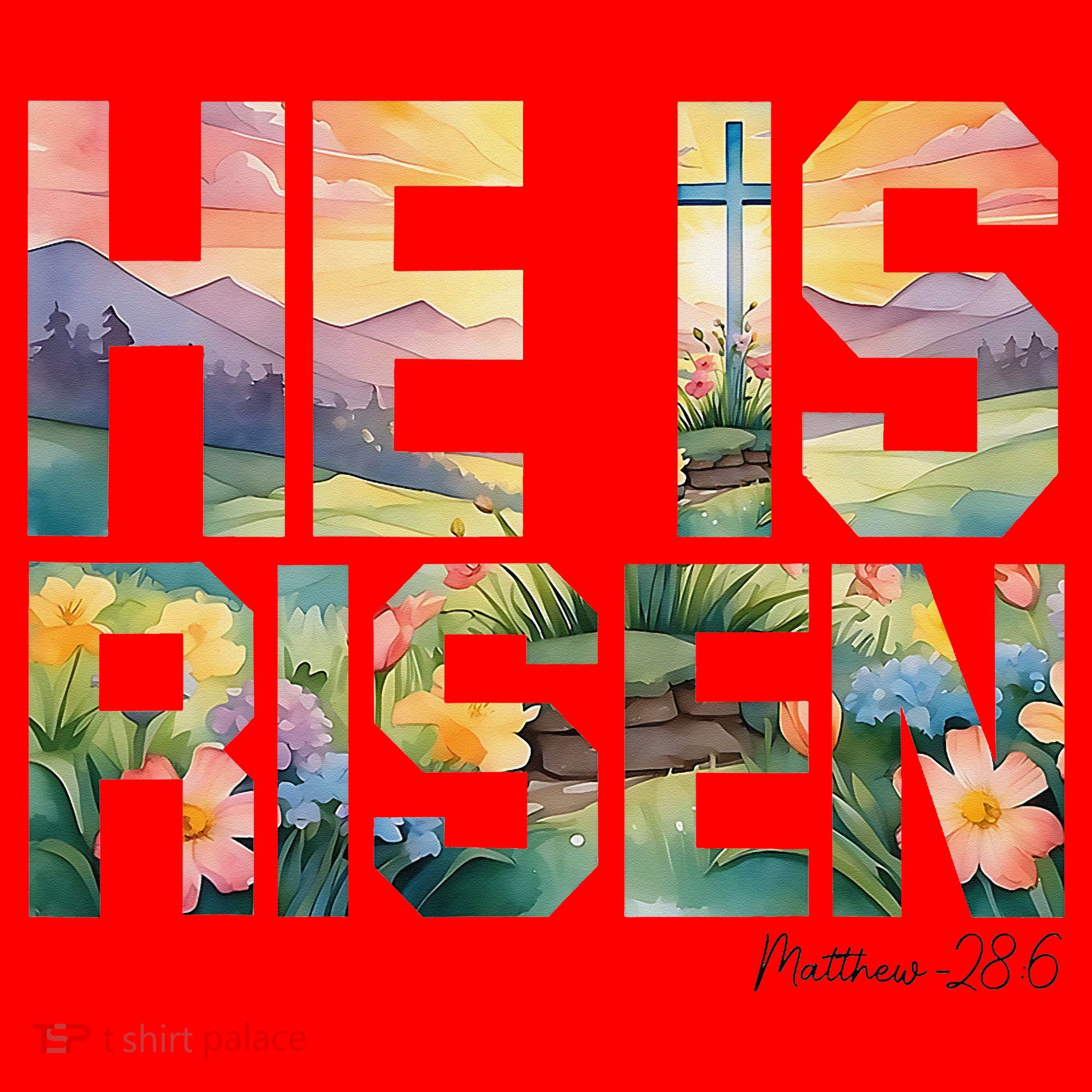 He Is Risen Christian Wildflower Happy Easter Women Santa Hat