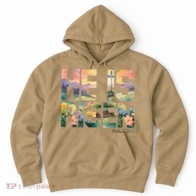 He Is Risen Christian Wildflower Happy Easter Women Hoodie