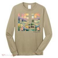 He Is Risen Christian Wildflower Happy Easter Women Long Sleeve Shirt thumb 0