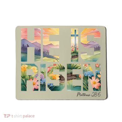 He Is Risen Christian Wildflower Happy Easter Women Mousepad