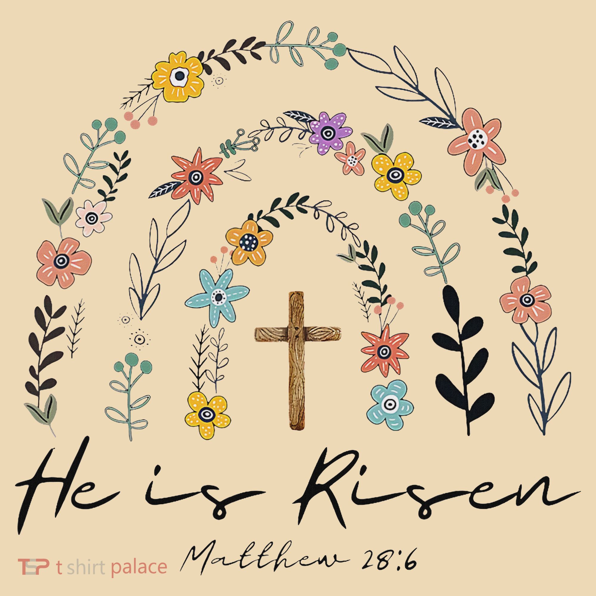 He Is Risen Christian Floral Jesus Easter Tote Bag