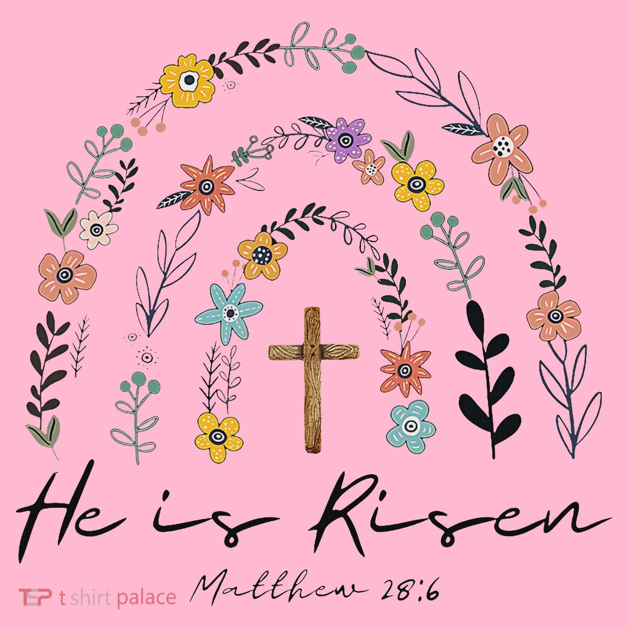 He Is Risen Christian Floral Jesus Easter Coaster