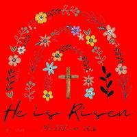 He Is Risen Christian Floral Jesus Easter Santa Hat thumb 1