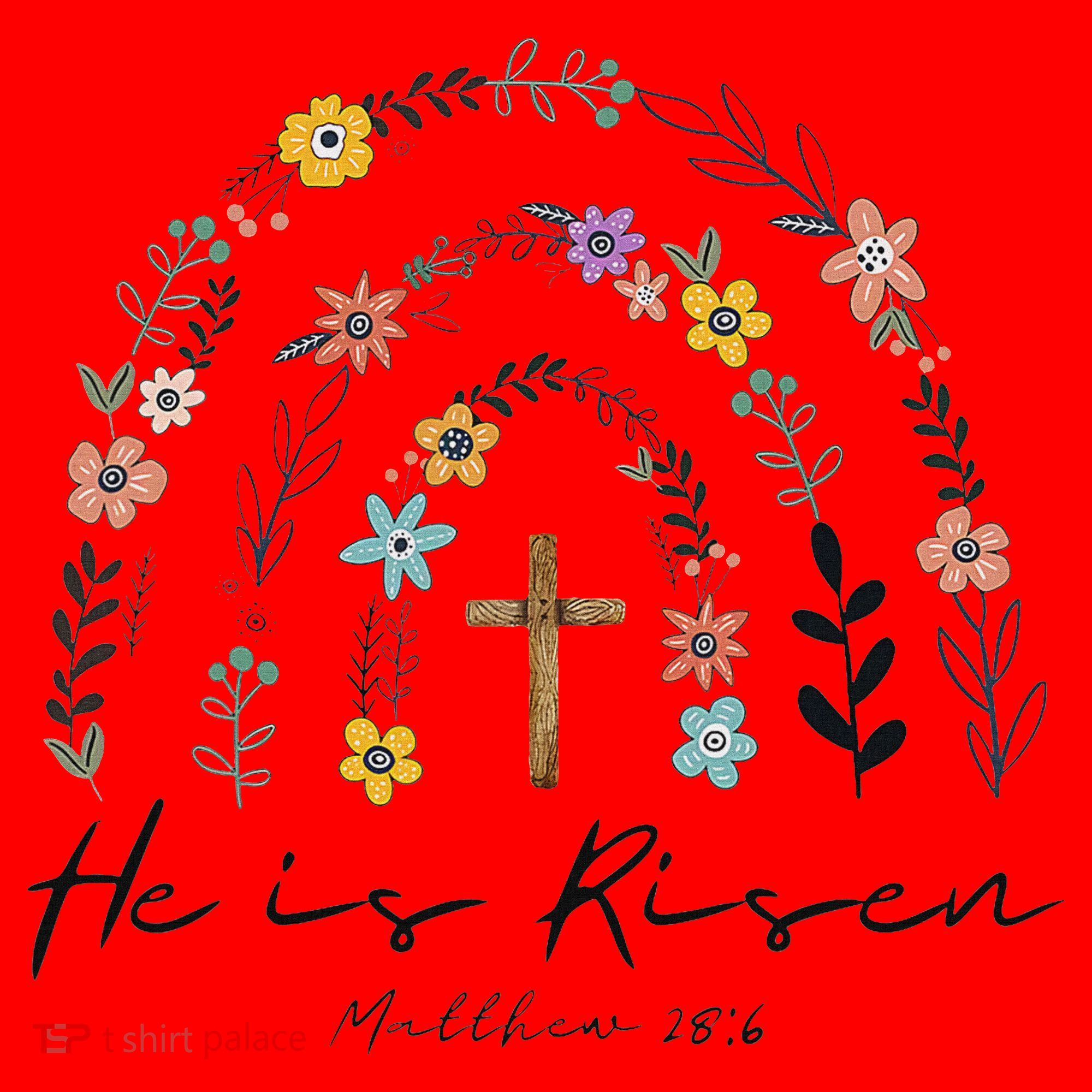He Is Risen Christian Floral Jesus Easter Santa Hat