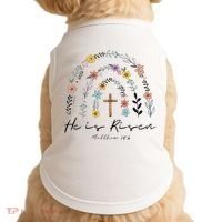 He Is Risen Christian Floral Jesus Easter Doggie Tank thumb 0