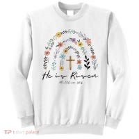 He Is Risen Christian Floral Jesus Easter Sweatshirt thumb 0