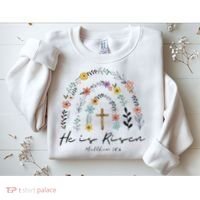 He Is Risen Christian Floral Jesus Easter Sweatshirt thumb 2