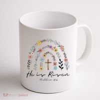 He Is Risen Christian Floral Jesus Easter Coffee Mug thumb 1