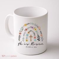 He Is Risen Christian Floral Jesus Easter Coffee Mug thumb 0