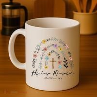 He Is Risen Christian Floral Jesus Easter Coffee Mug thumb 4