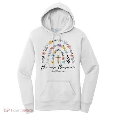 He Is Risen Christian Floral Jesus Easter Women's Hoodie