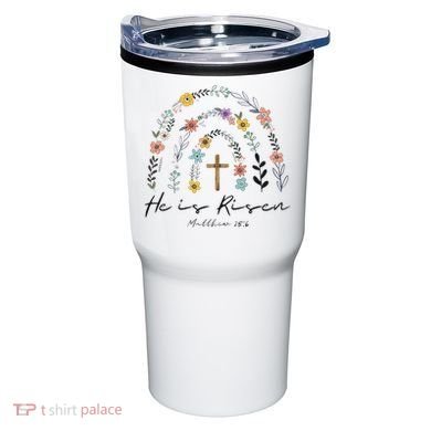 He Is Risen Christian Floral Jesus Easter Tumbler