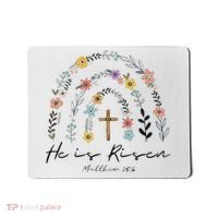 He Is Risen Christian Floral Jesus Easter Mousepad thumb 0