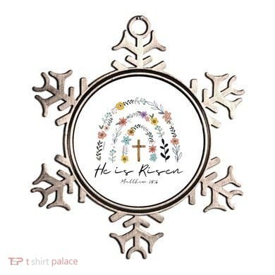 He Is Risen Christian Floral Jesus Easter Ornament