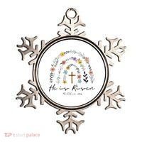 He Is Risen Christian Floral Jesus Easter Ornament thumb 0