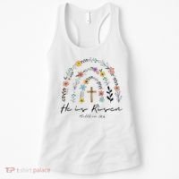 He Is Risen Christian Floral Jesus Easter Women's Tank Top thumb 0