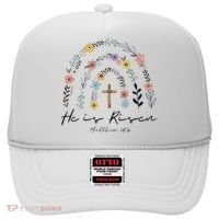 He Is Risen Christian Floral Jesus Easter Hat thumb 0