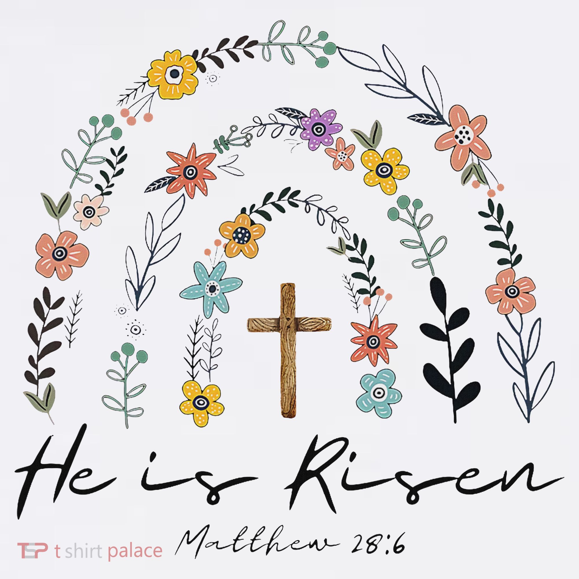 He Is Risen Christian Floral Jesus Easter Hat