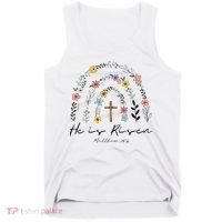 He Is Risen Christian Floral Jesus Easter Tank Top thumb 0
