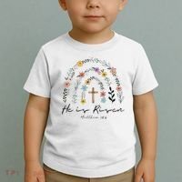 He Is Risen Christian Floral Jesus Easter Toddler T-Shirt thumb 2