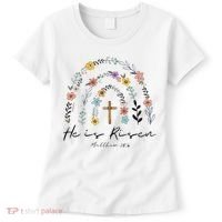He Is Risen Christian Floral Jesus Easter Women's T-Shirt thumb 0