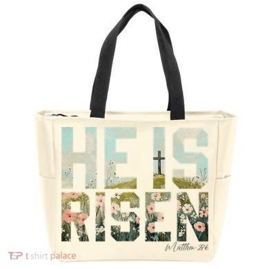 He Is Risen Boho Easter Christian Jesus Tote Bag