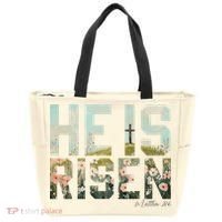 He Is Risen Boho Easter Christian Jesus Tote Bag thumb 0