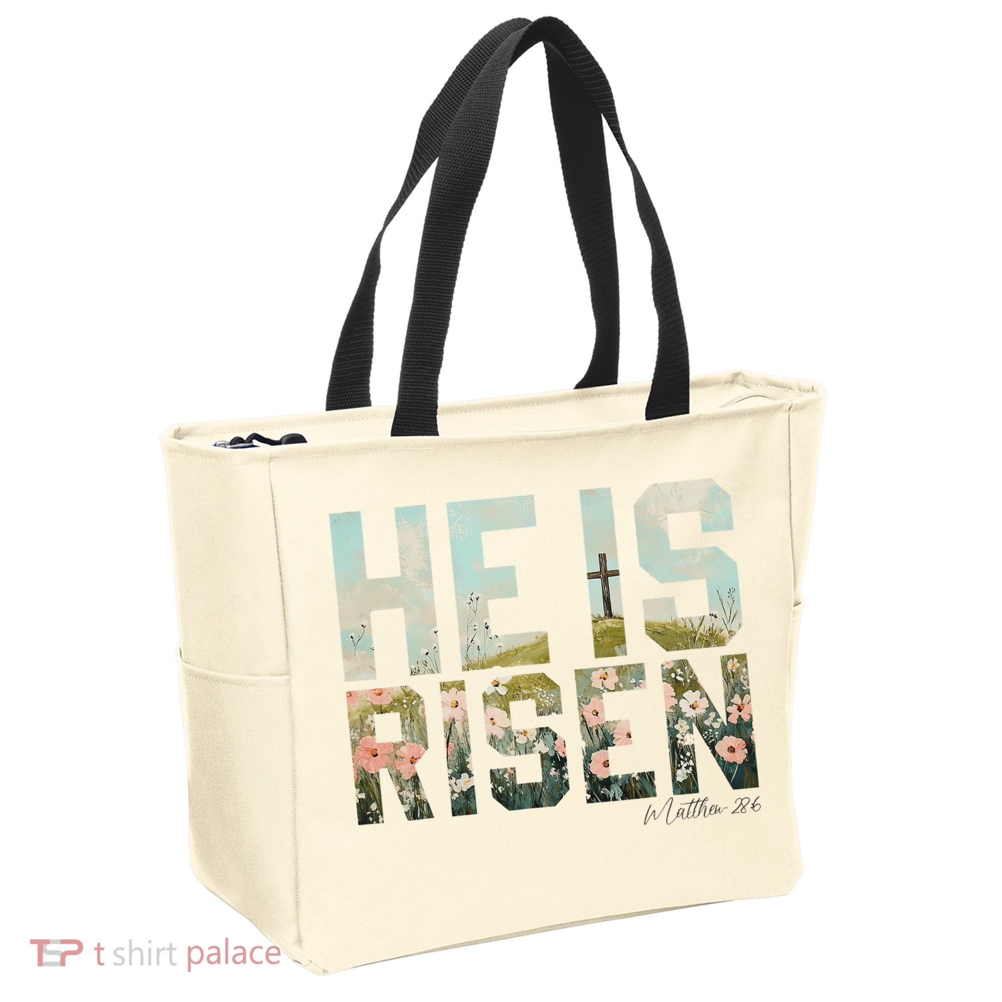 He Is Risen Boho Easter Christian Jesus Tote Bag