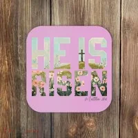 He Is Risen Boho Easter Christian Jesus Coaster thumb 0