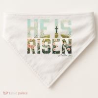 He Is Risen Boho Easter Christian Jesus USA-Made Doggie Bandana thumb 0