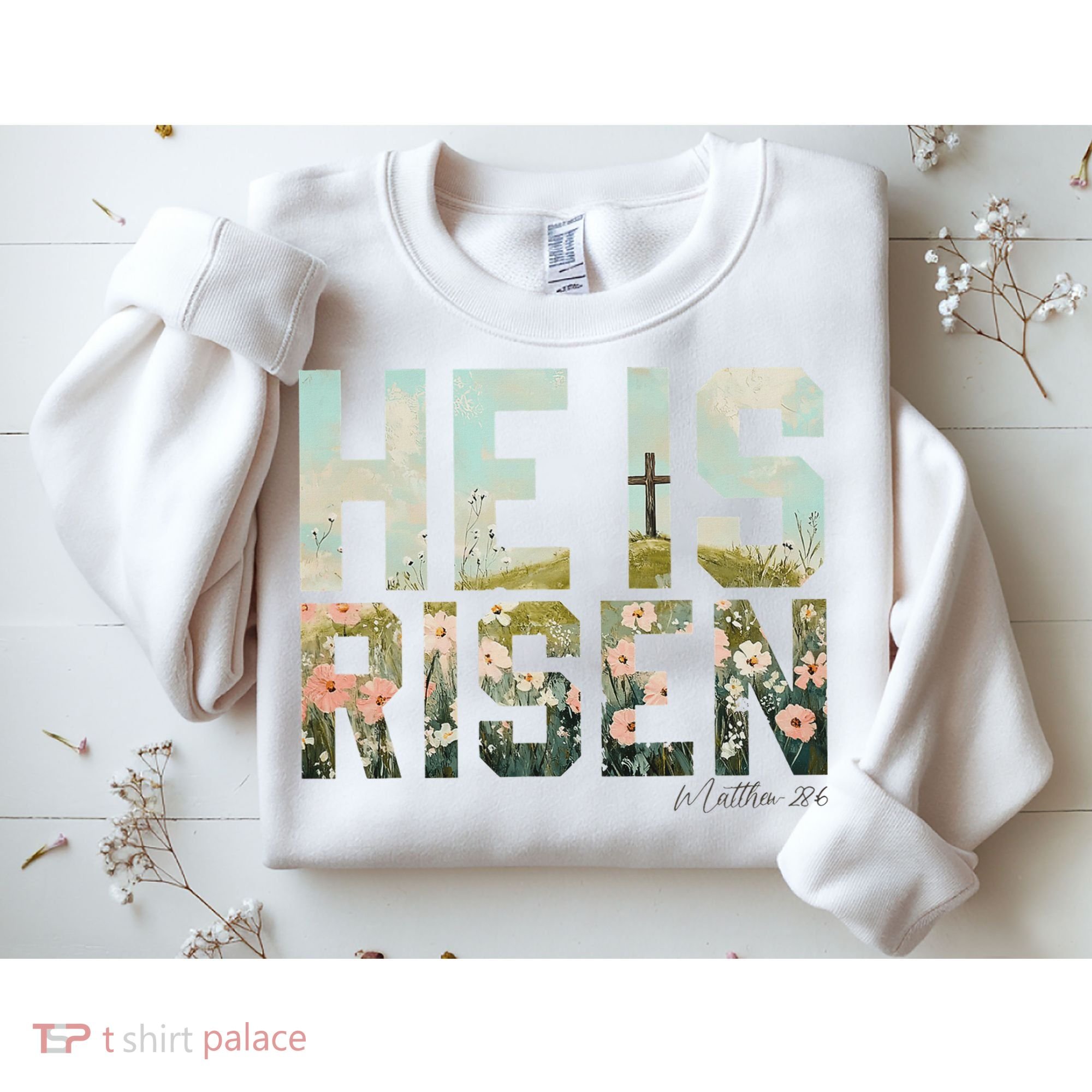 He Is Risen Boho Easter Christian Jesus Sweatshirt