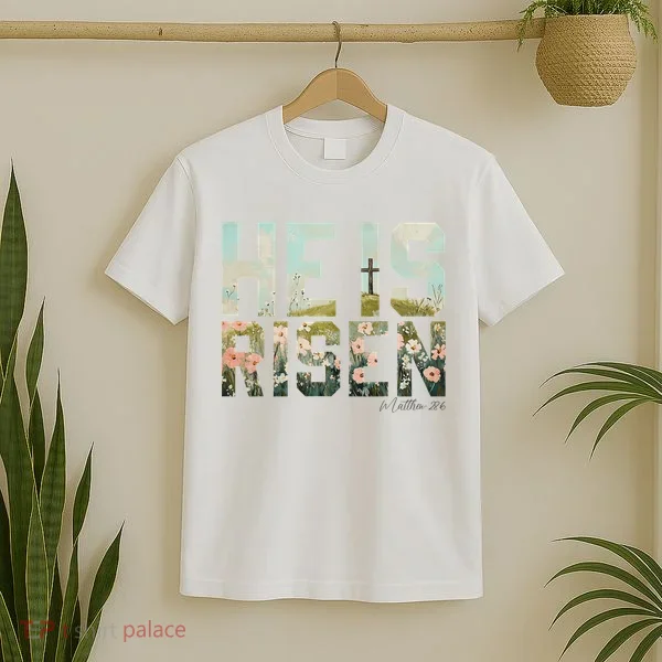 He Is Risen Boho Easter Christian Jesus T-Shirt
