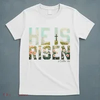 He Is Risen Boho Easter Christian Jesus T-Shirt thumb 5