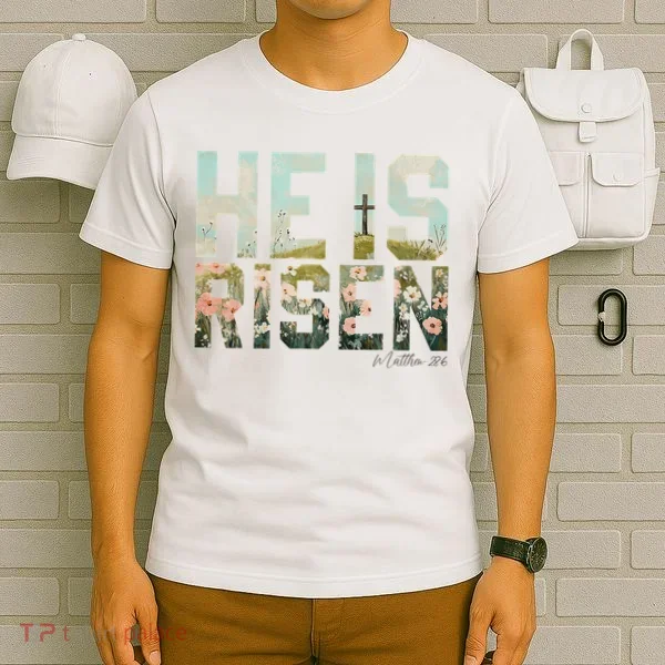 He Is Risen Boho Easter Christian Jesus T-Shirt