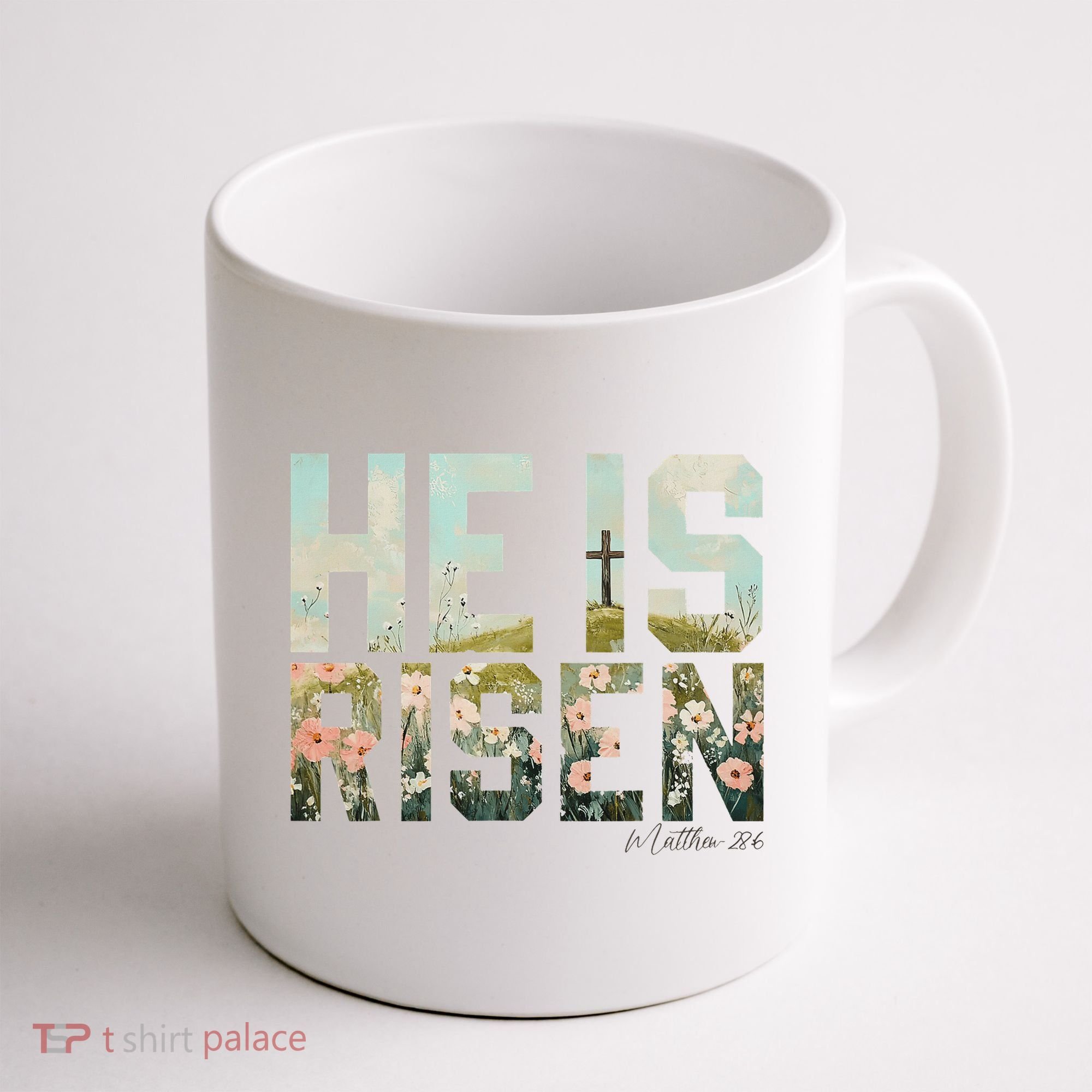 He Is Risen Boho Easter Christian Jesus Coffee Mug