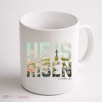 He Is Risen Boho Easter Christian Jesus Coffee Mug thumb 1